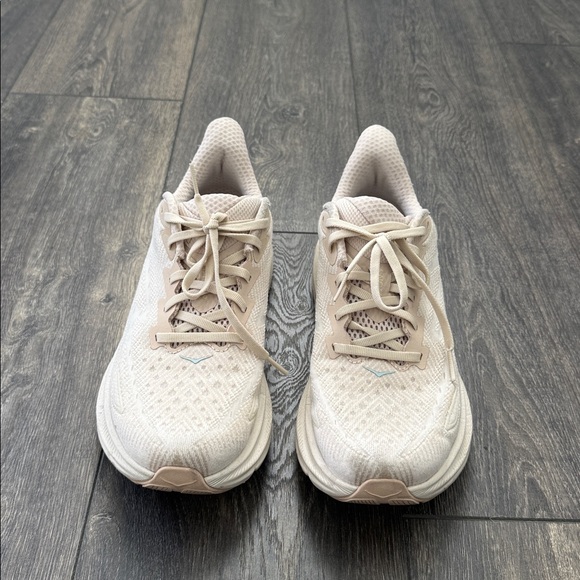 Hoka Cream and Blue Athletic Shoes - Picture 2 of 11